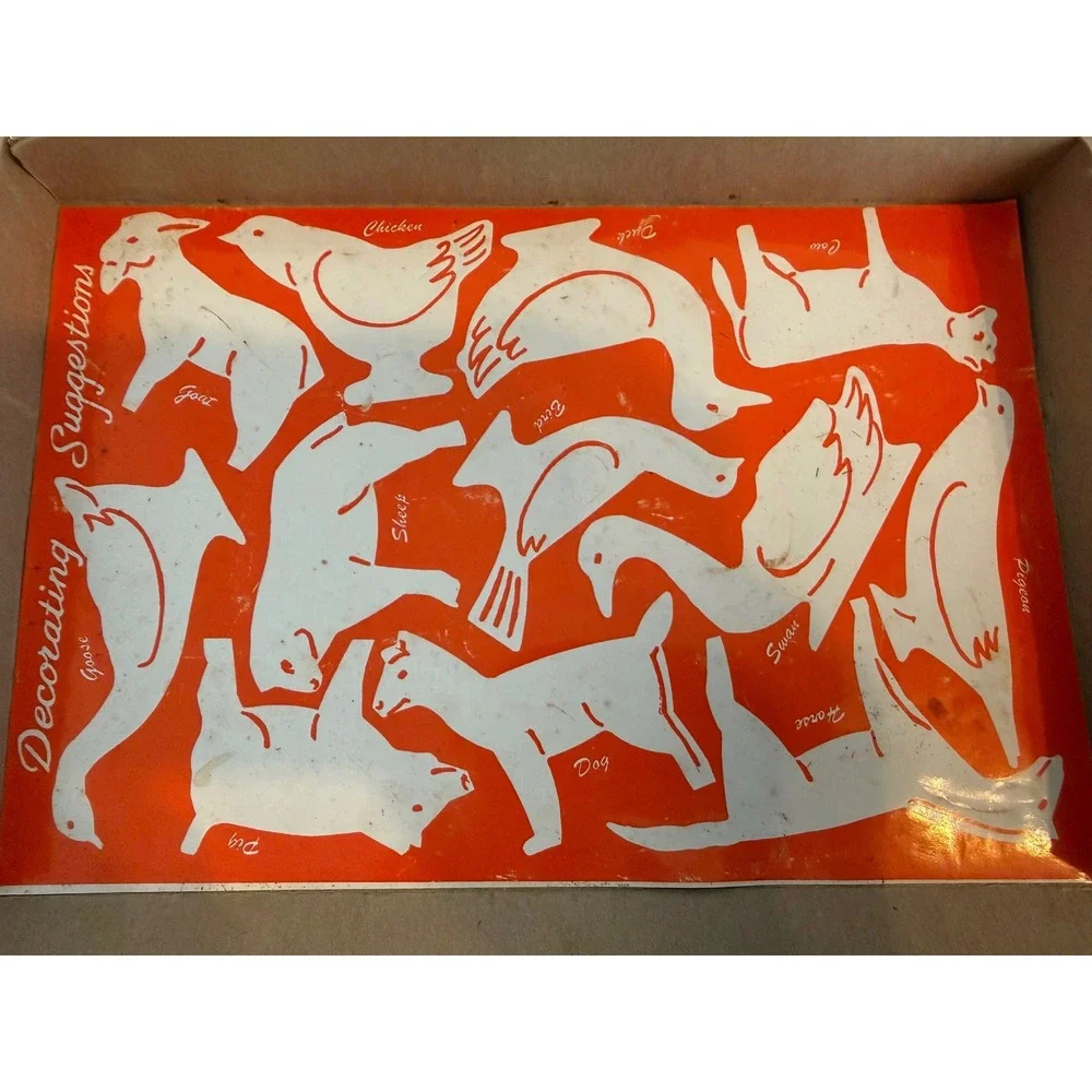 Vintage Barnyard Cooky Cutters 12 Piece Metal Farm Animal Set with Original Box